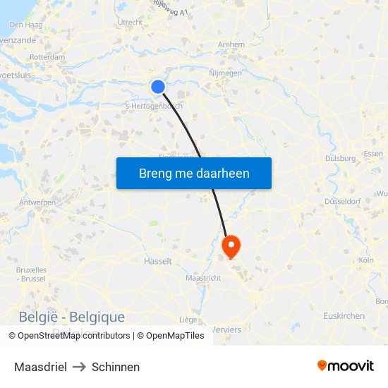 Maasdriel to Schinnen map