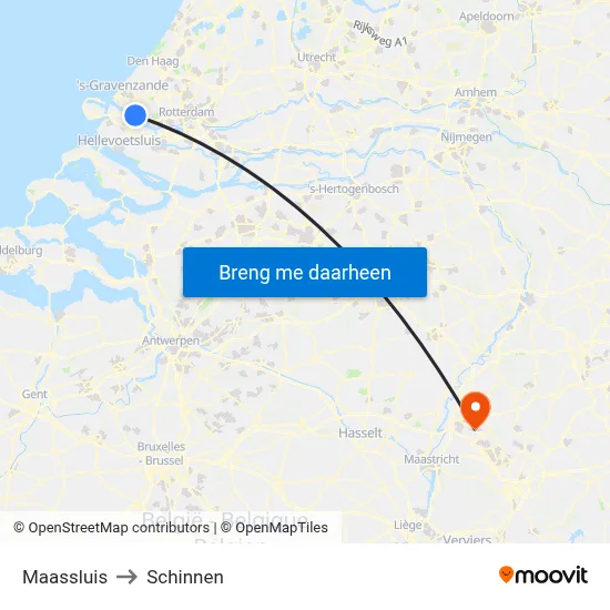 Maassluis to Schinnen map