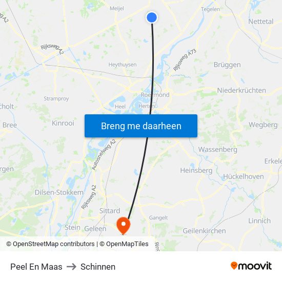 Peel En Maas to Schinnen map