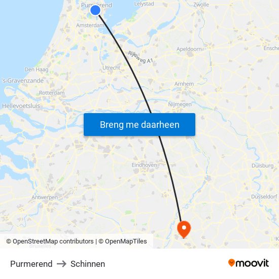 Purmerend to Schinnen map