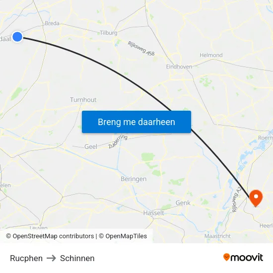 Rucphen to Schinnen map