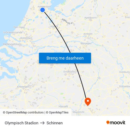 Olympisch Stadion to Schinnen map