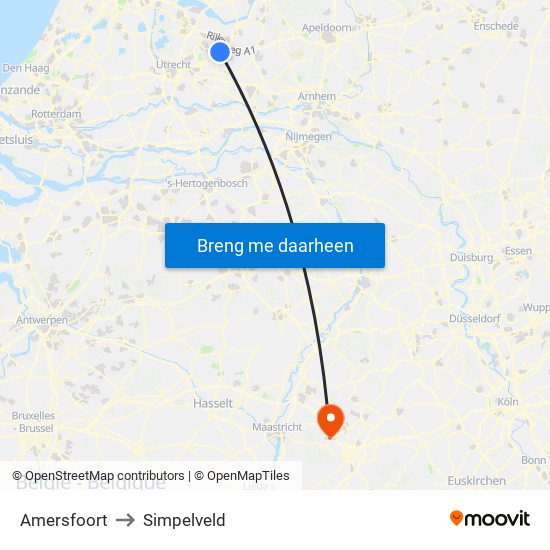 Amersfoort to Simpelveld map