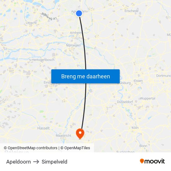 Apeldoorn to Simpelveld map