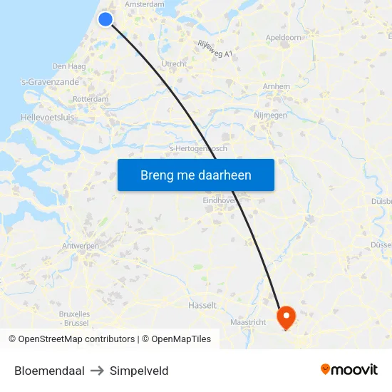 Bloemendaal to Simpelveld map