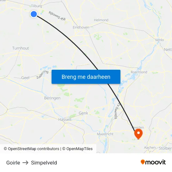 Goirle to Simpelveld map