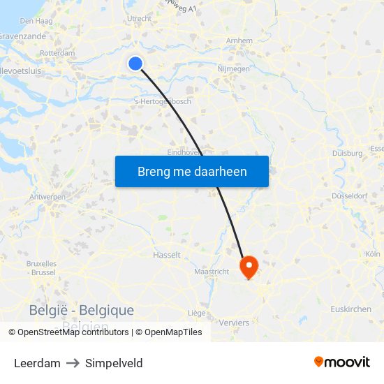 Leerdam to Simpelveld map