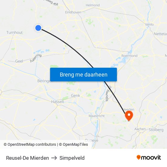 Reusel-De Mierden to Simpelveld map