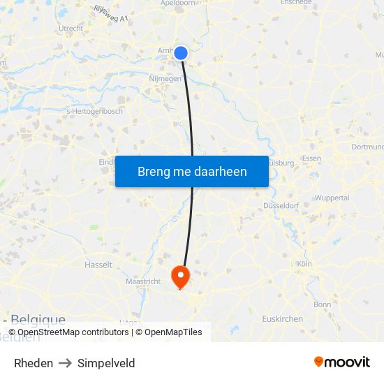 Rheden to Simpelveld map