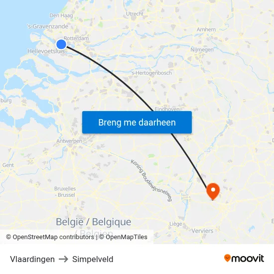 Vlaardingen to Simpelveld map
