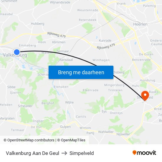 Valkenburg Aan De Geul to Simpelveld map