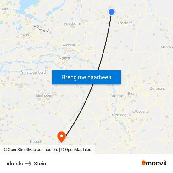 Almelo to Stein map