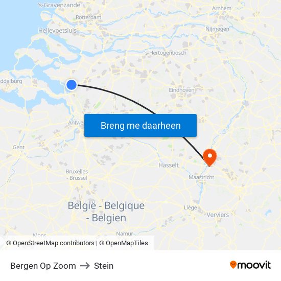 Bergen Op Zoom to Stein map
