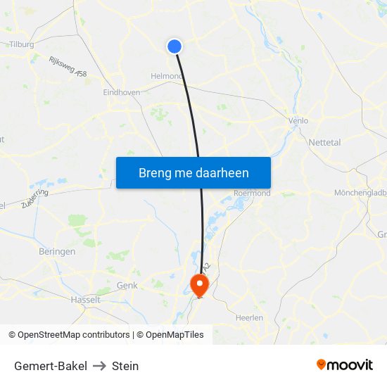 Gemert-Bakel to Stein map
