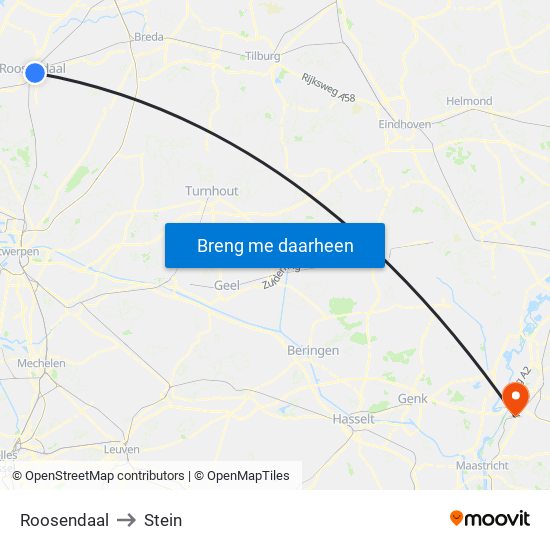 Roosendaal to Stein map