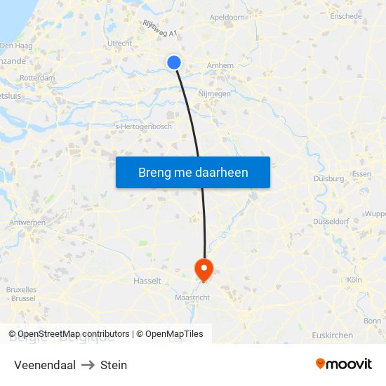 Veenendaal to Stein map