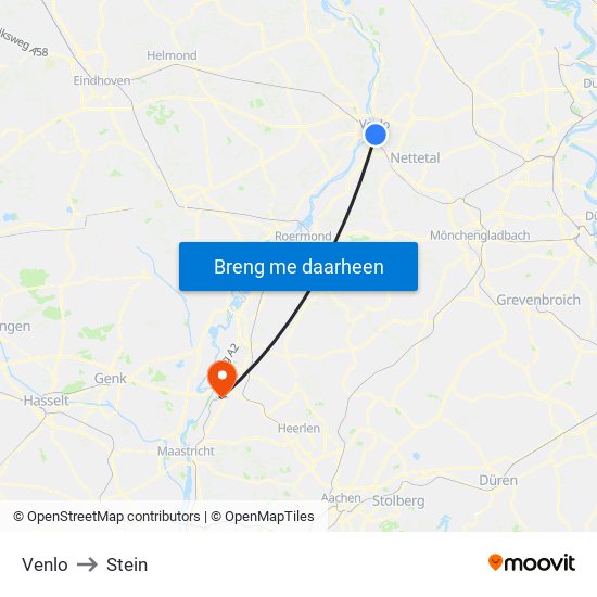 Venlo to Stein map