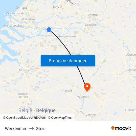 Werkendam to Stein map