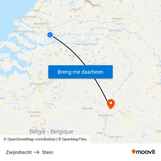 Zwijndrecht to Stein map