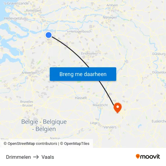 Drimmelen to Vaals map