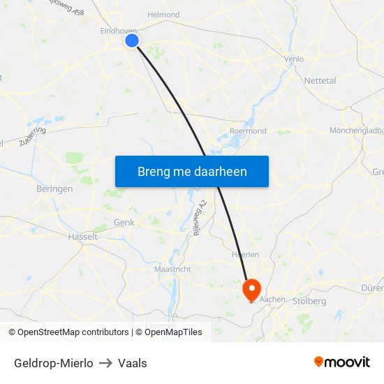Geldrop-Mierlo to Vaals map