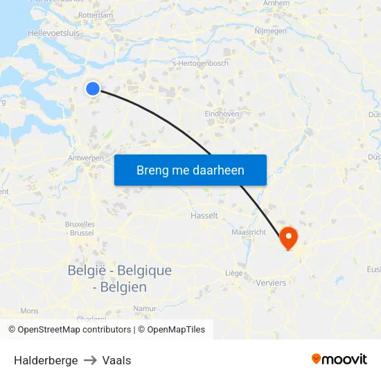 Halderberge to Vaals map