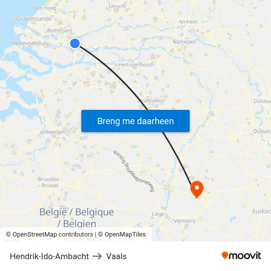 Hendrik-Ido-Ambacht to Vaals map