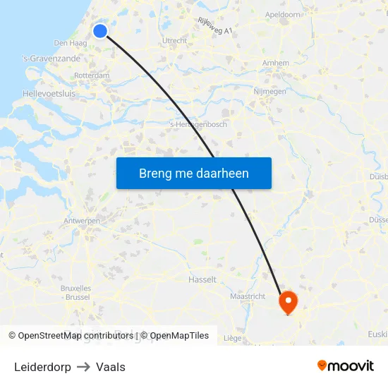 Leiderdorp to Vaals map