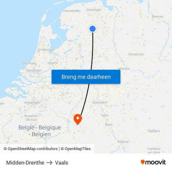 Midden-Drenthe to Vaals map