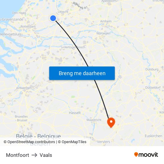 Montfoort to Vaals map