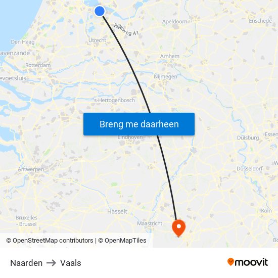 Naarden to Vaals map