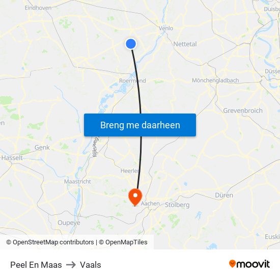 Peel En Maas to Vaals map