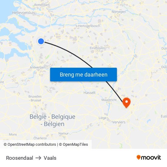 Roosendaal to Vaals map