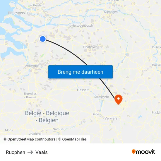 Rucphen to Vaals map