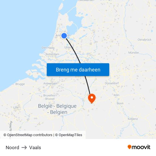Noord to Vaals map