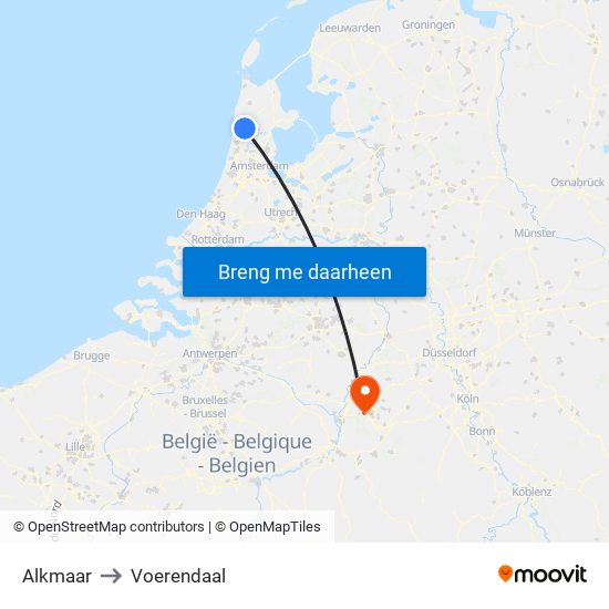 Alkmaar to Voerendaal map