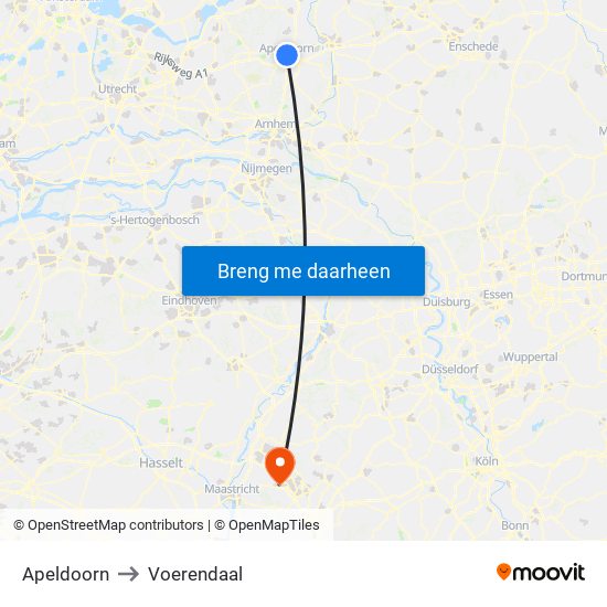 Apeldoorn to Voerendaal map