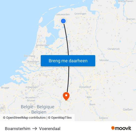 Boarnsterhim to Voerendaal map