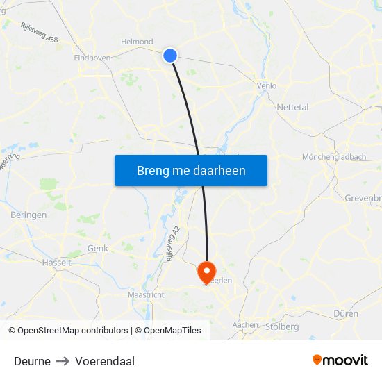 Deurne to Voerendaal map