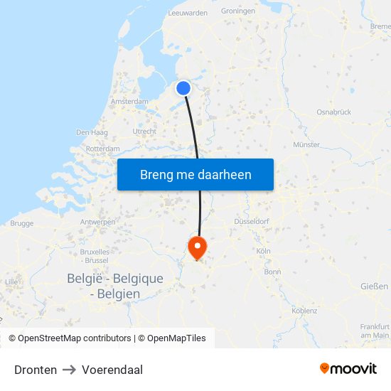 Dronten to Voerendaal map
