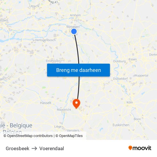 Groesbeek to Voerendaal map