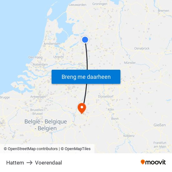 Hattem to Voerendaal map