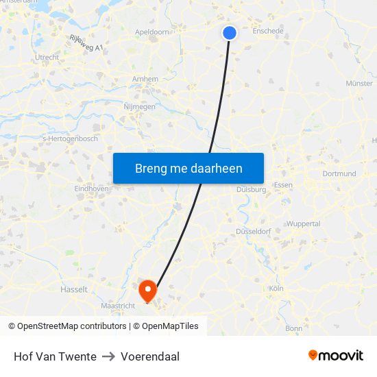Hof Van Twente to Voerendaal map