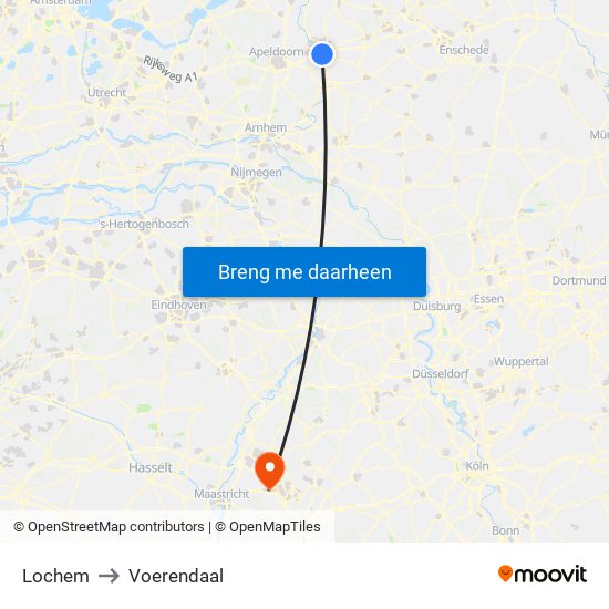 Lochem to Voerendaal map