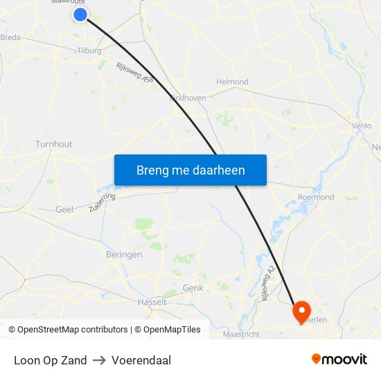 Loon Op Zand to Voerendaal map