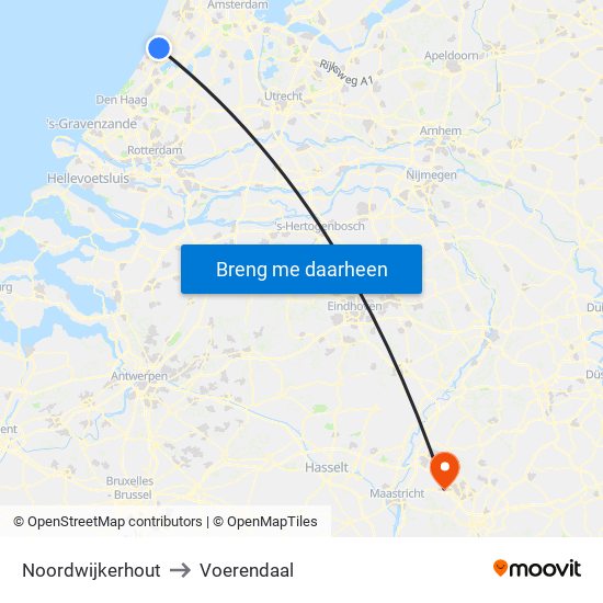 Noordwijkerhout to Voerendaal map