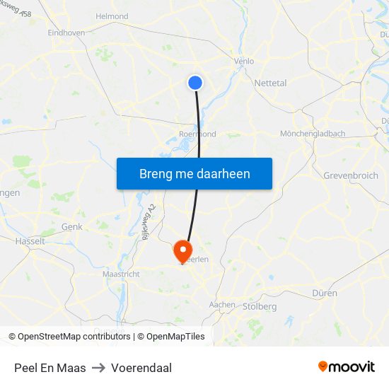 Peel En Maas to Voerendaal map