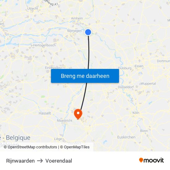 Rijnwaarden to Voerendaal map