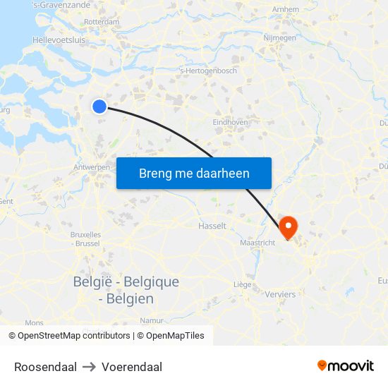 Roosendaal to Voerendaal map