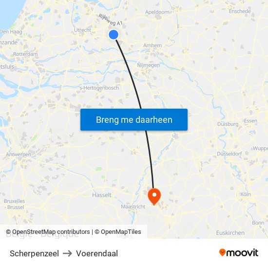 Scherpenzeel to Voerendaal map